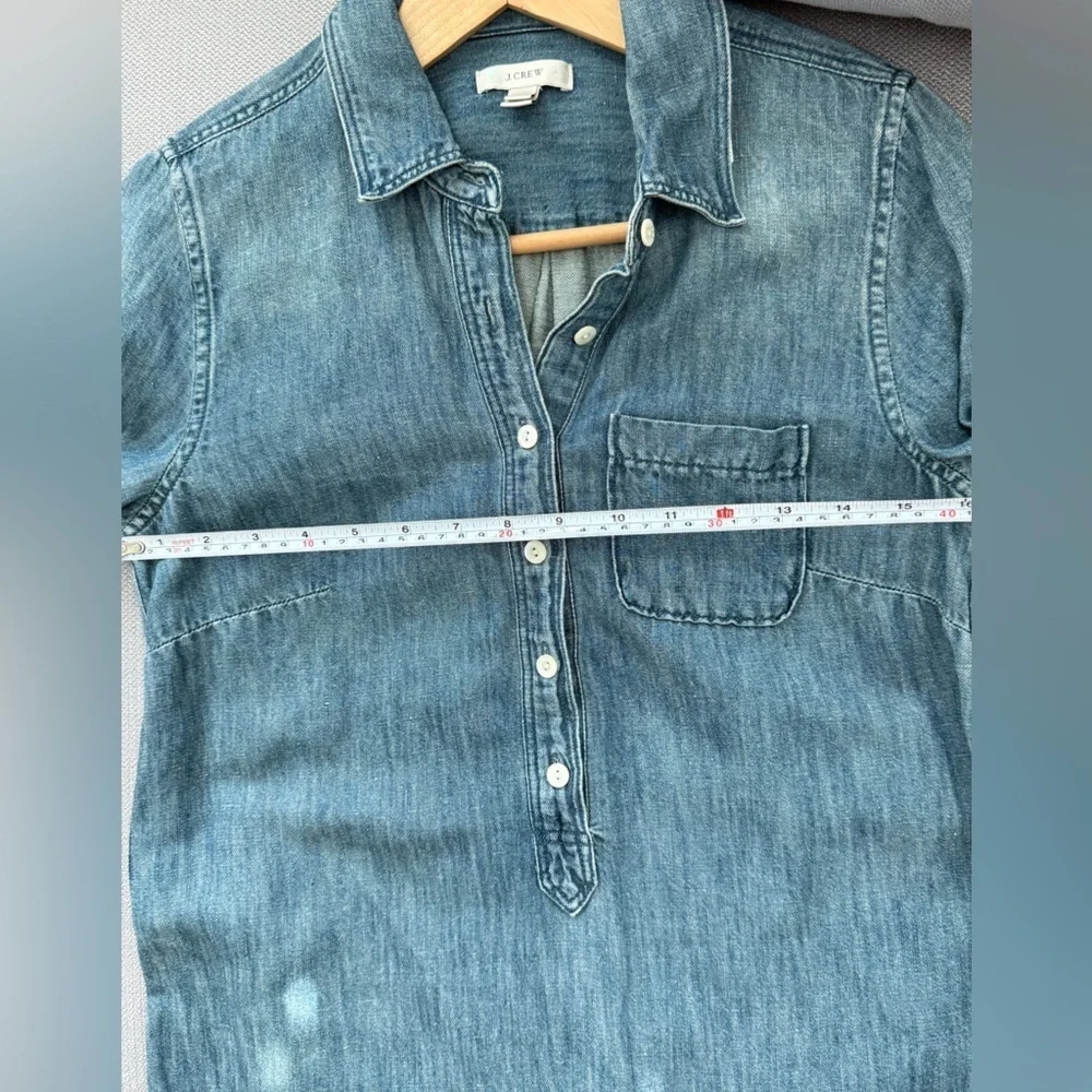 J. Crew Denim Long Sleeve Shirt Dress Size 2